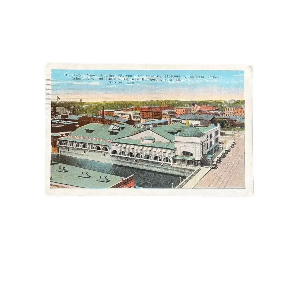 Vintage 1926 Post WWI Litho Tinted EC Kropp Postcard Sylvandell Amusement Palace